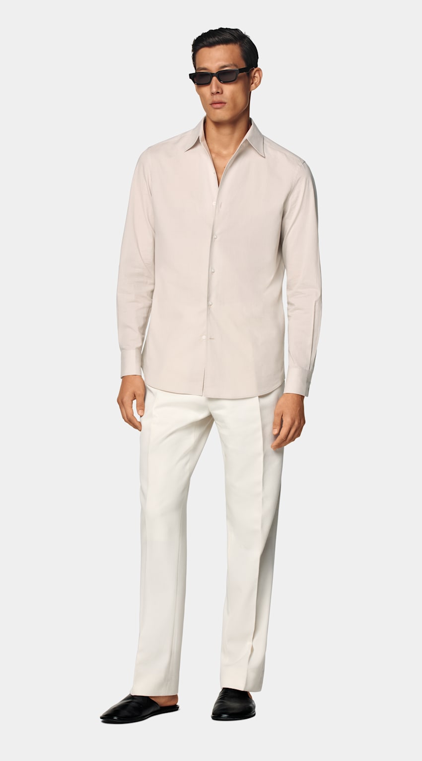 SUITSUPPLY Egyptian Cotton by Albini, Italy Sand Tailored Fit Shirt