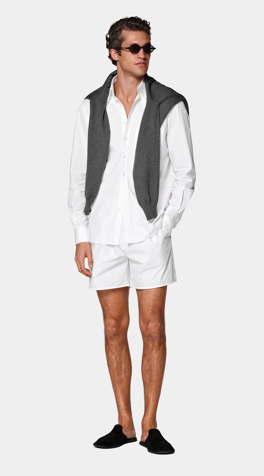 SUITSUPPLY Reine Baumwolle von Sidogras, Spanien Wei&szlig;es Baumwollhemd