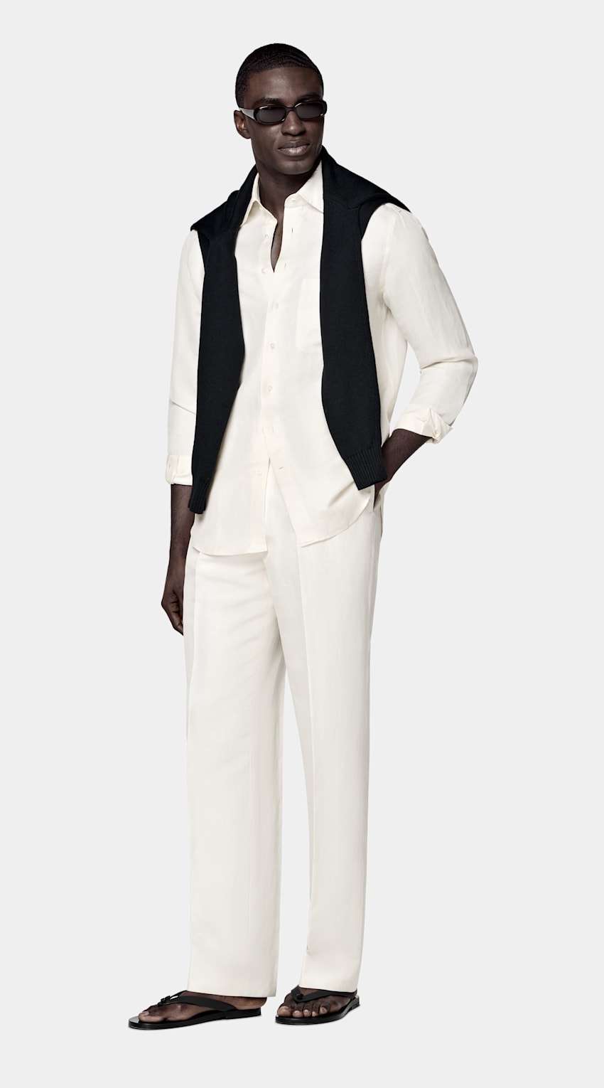 SUITSUPPLY Linen Silk von Beste, Italien Off-White Linen Silk Overshirt