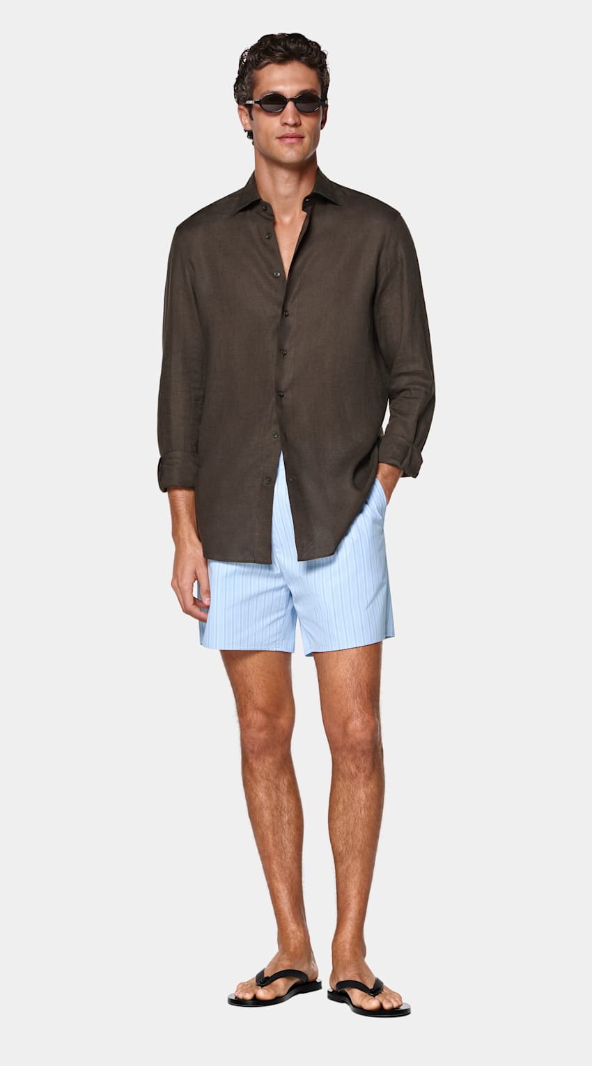 SUITSUPPLY Pure Linen de Baird McNutt, Reino Unido Dark Brown Linen Shirt