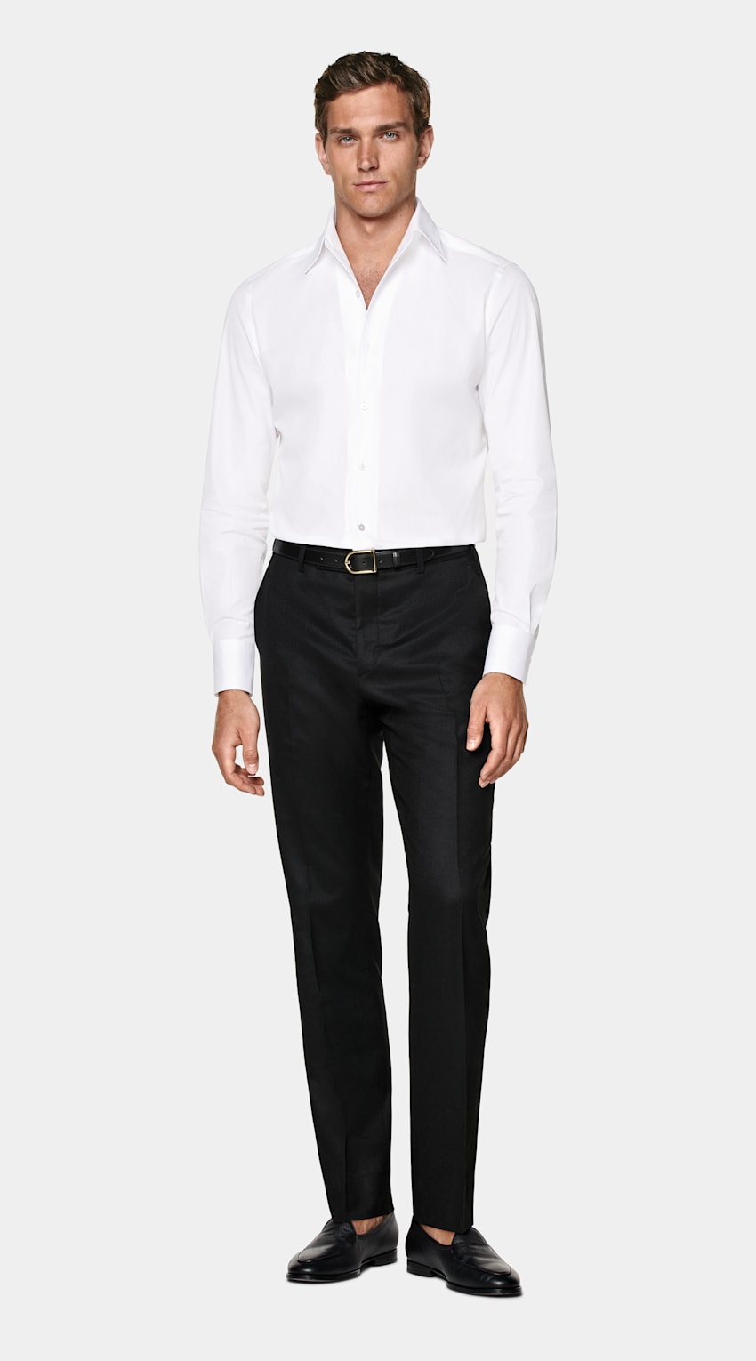 SUITSUPPLY Coton égyptien - Testa Spa, Italie Chemise coupe Tailored avec col d'une seule pièce blanche