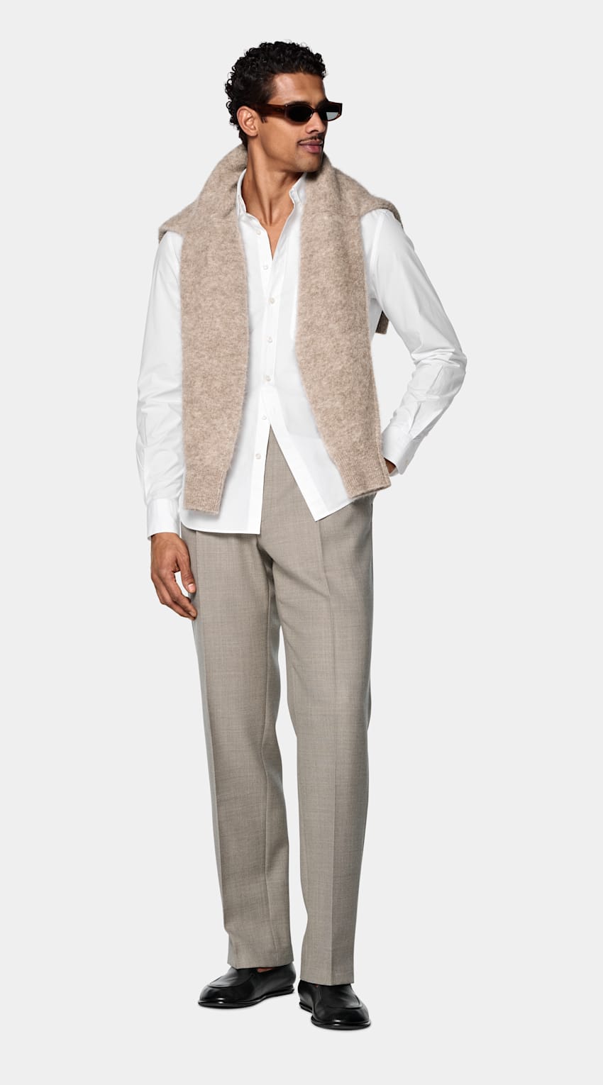 SUITSUPPLY Pure Cotton by Sidogras, Spain White Cotton Shirt