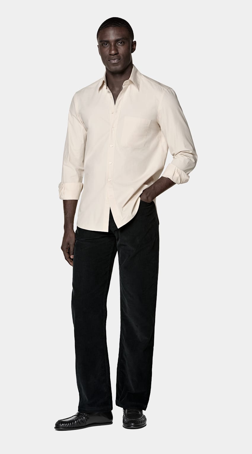 SUITSUPPLY Pure Cotton by Sidogras, Spain Light Brown Cotton Shirt