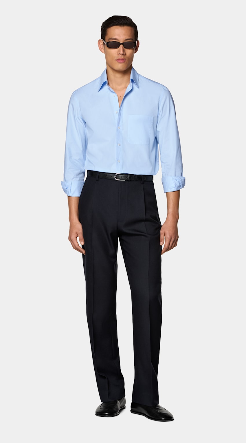 SUITSUPPLY Pur coton - Sidogras, Espagne Chemise en coton bleu clair