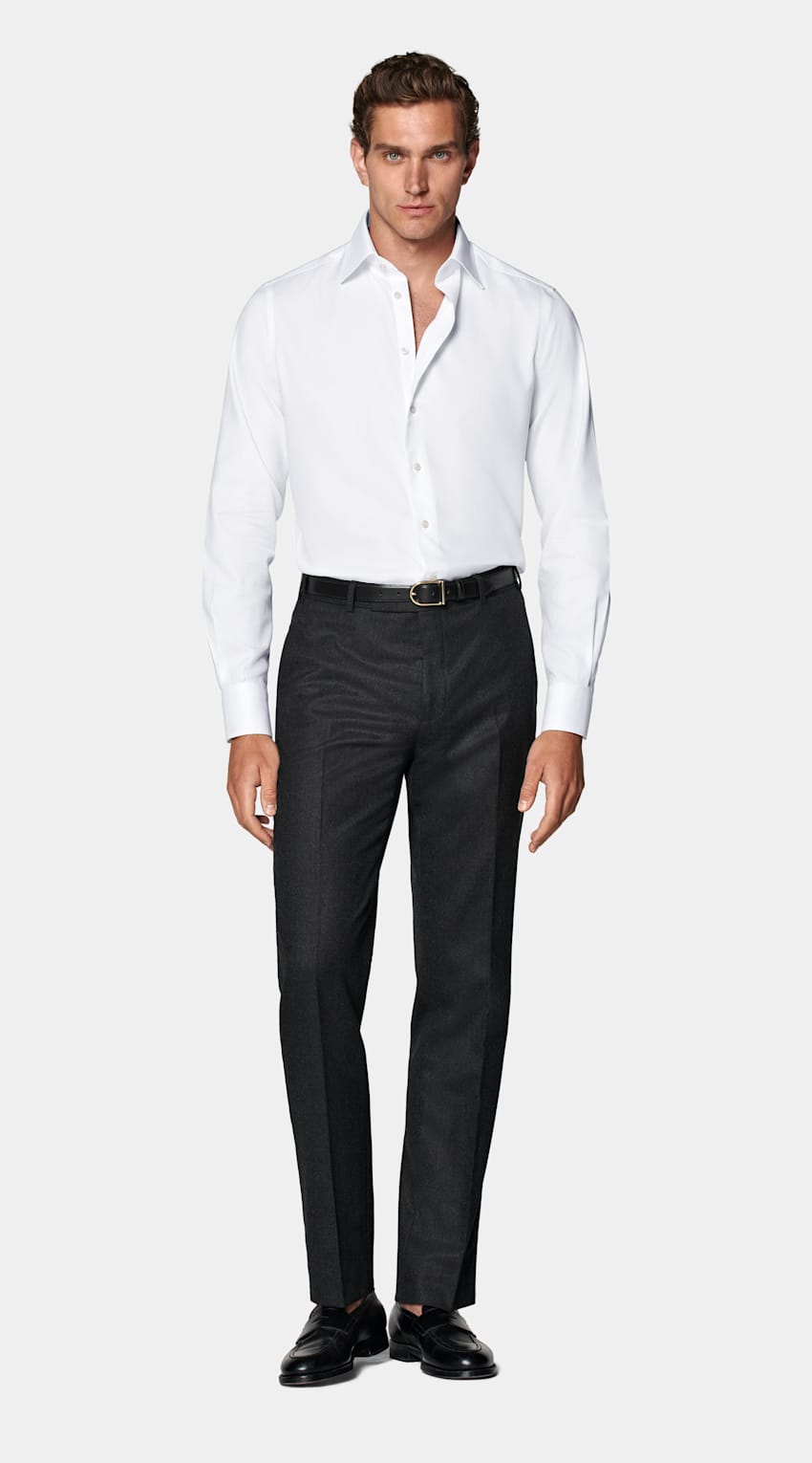 SUITSUPPLY Pure Cotton Traveller White Royal Oxford Extra Slim Fit Shirt