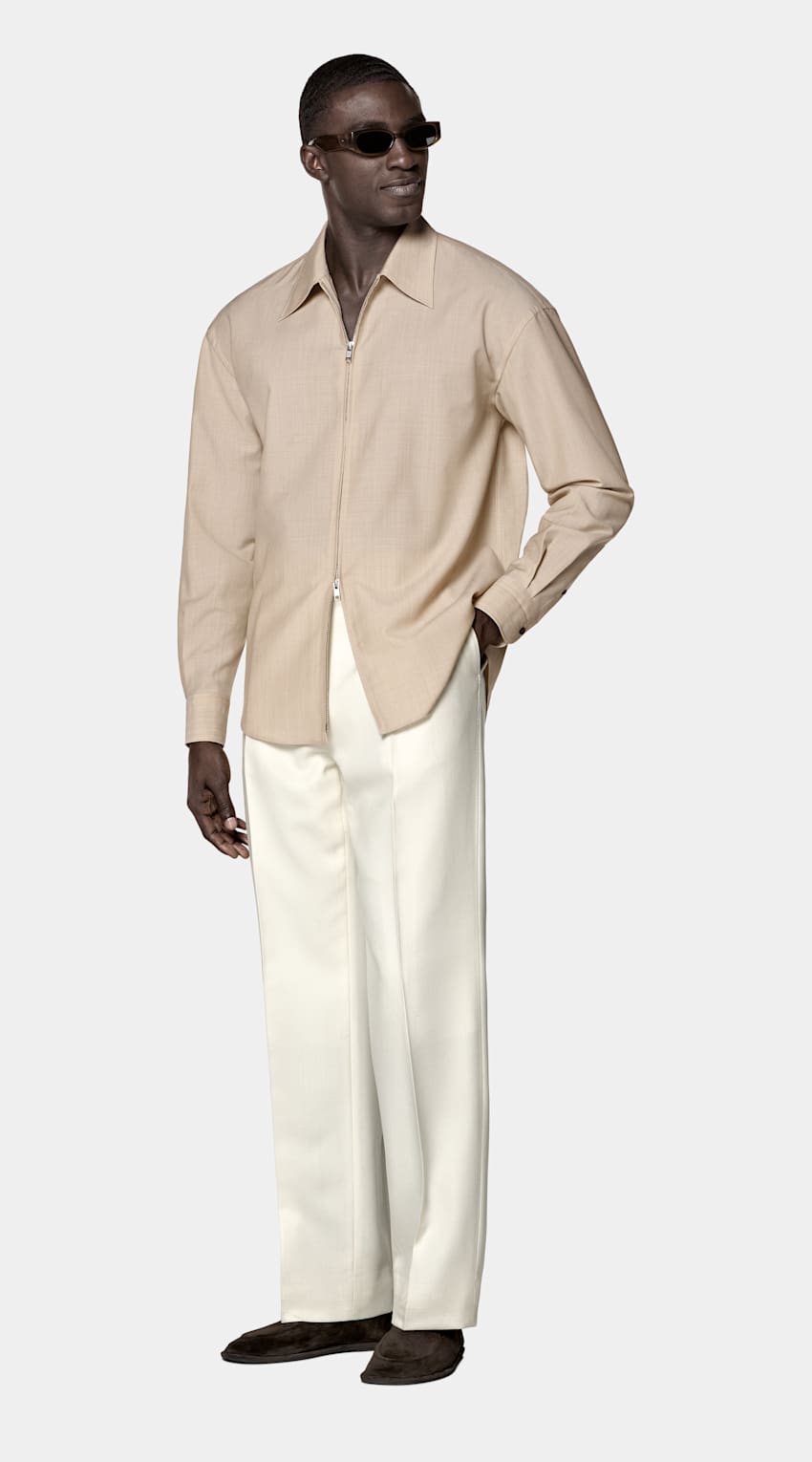 SUITSUPPLY Wool Mohair - Carlo Barbera, Italie Light Brown Wool Mohair Overshirt