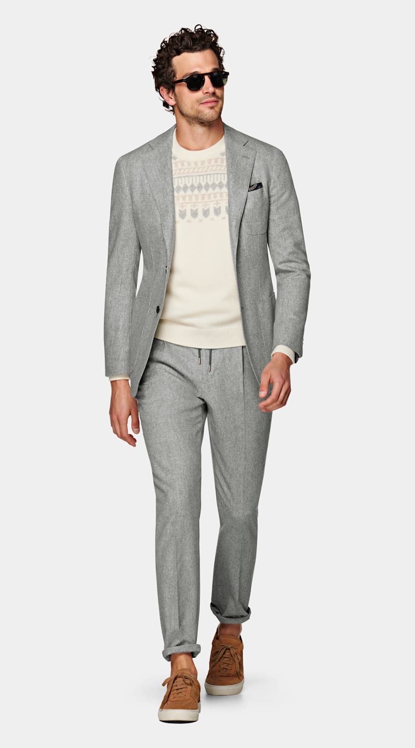 SUITSUPPLY  by Vitale Barberis Canonico, Italy Light Grey Havana Suit