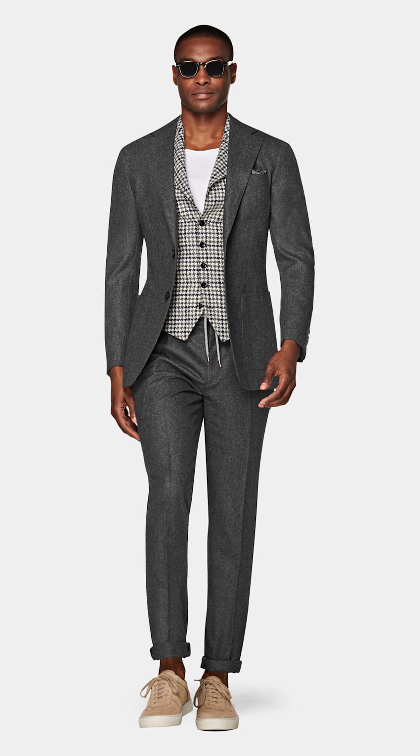 SUITSUPPLY  by Vitale Barberis Canonico, Italy Dark Grey Havana Suit
