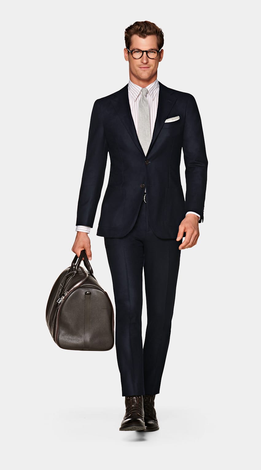SUITSUPPLY 意大利 Vitale Barberis Canonico 生产的面料 Navy Havana Suit