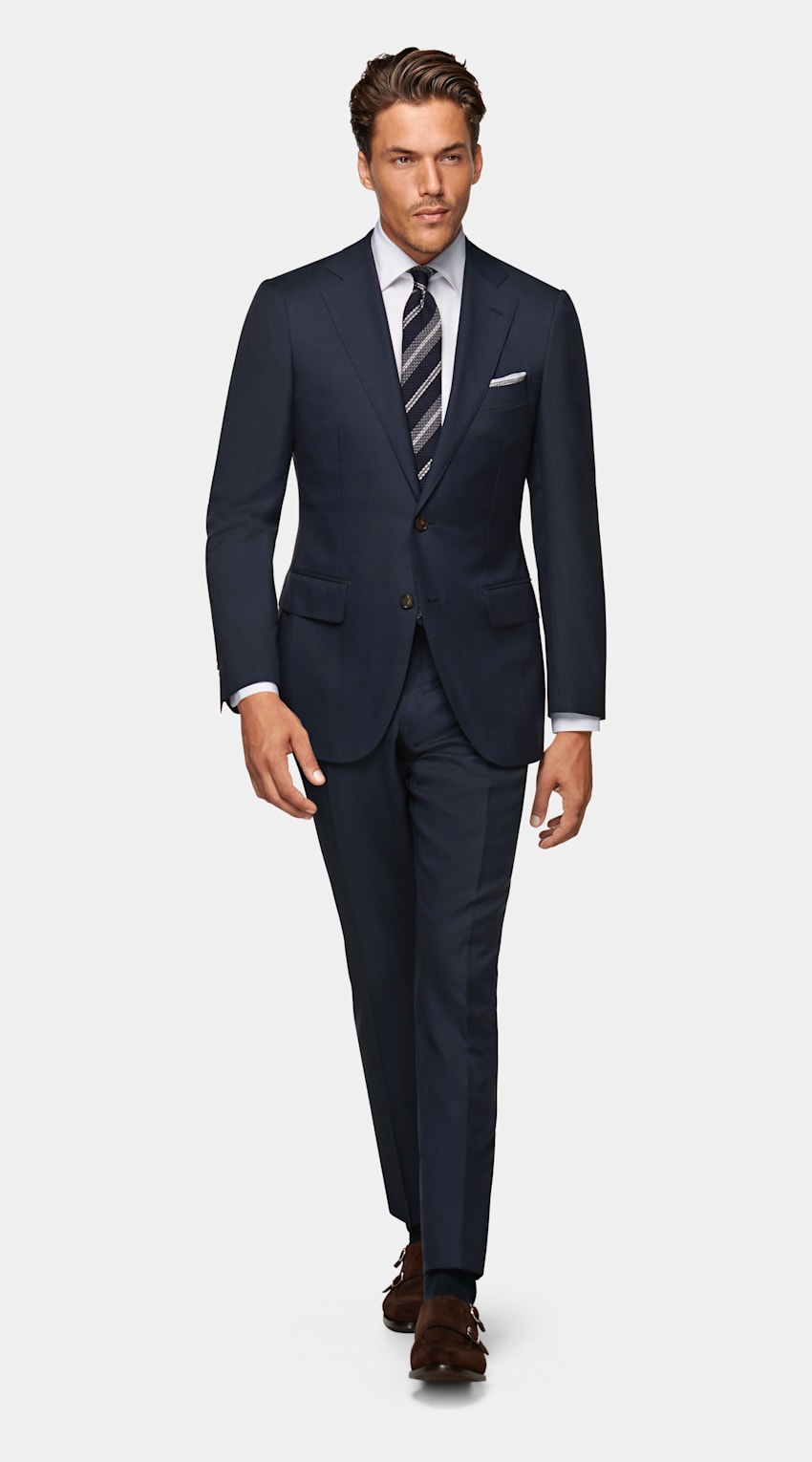 SUITSUPPLY Pure Wool S110's by Vitale Barberis Canonico, Italy Navy Lazio Suit 