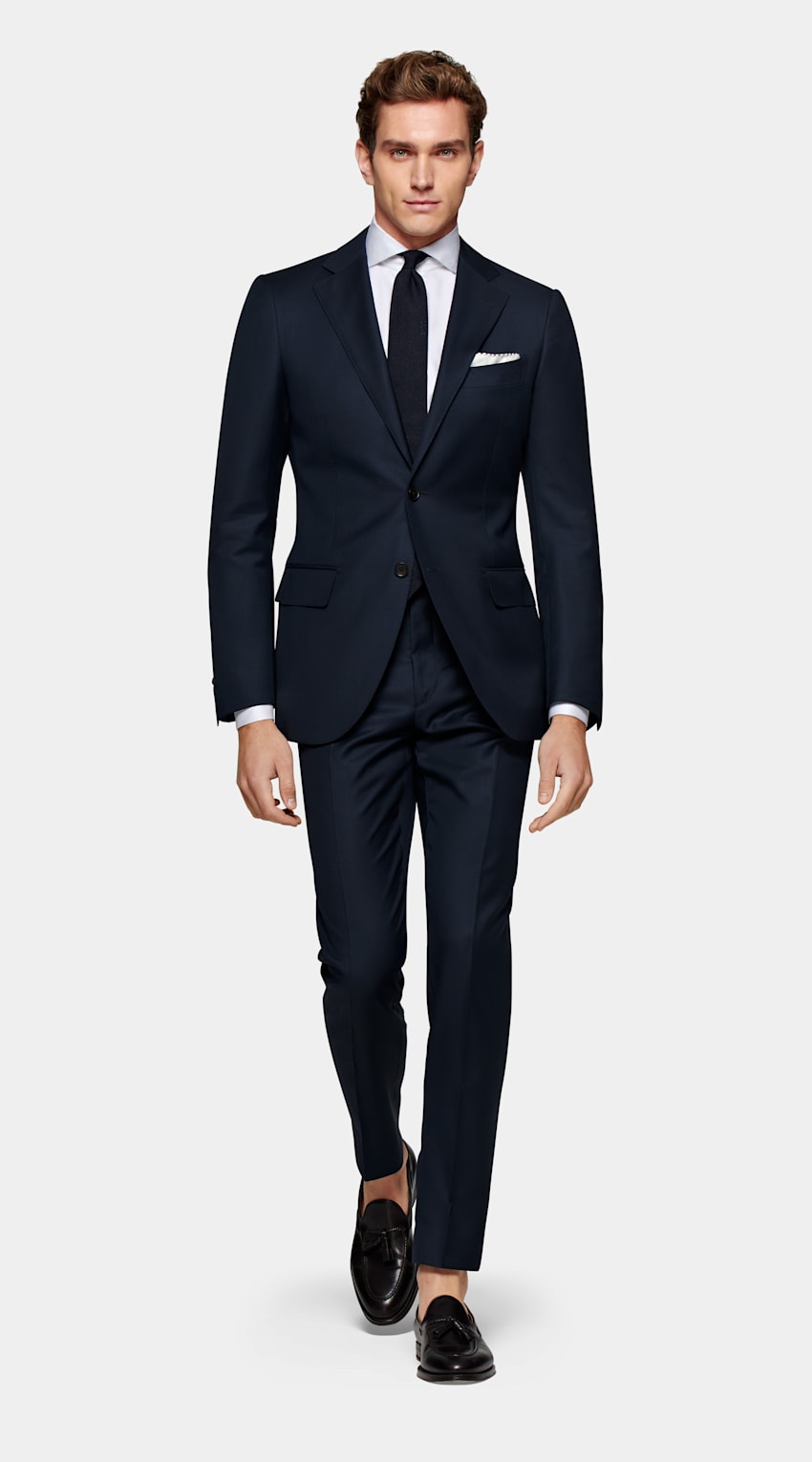 SUITSUPPLY Pure Wool S110's by Vitale Barberis Canonico, Italy Navy Lazio Suit