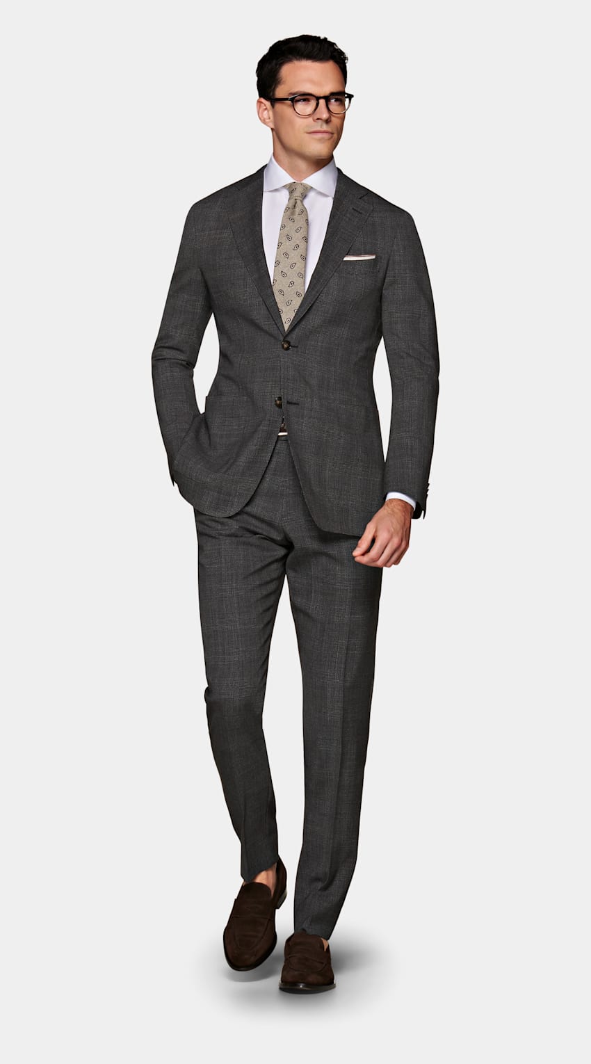 SUITSUPPLY  by Cerruti, undefined Dark Grey Check Havana Suit