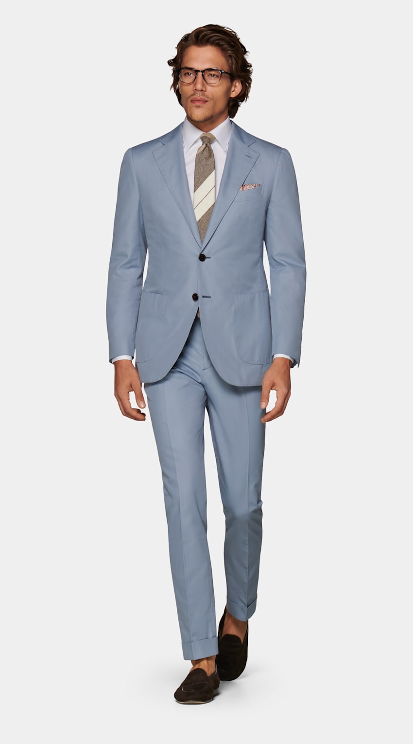 SUITSUPPLY  by E.Thomas, Italy Light Blue Jort Suit