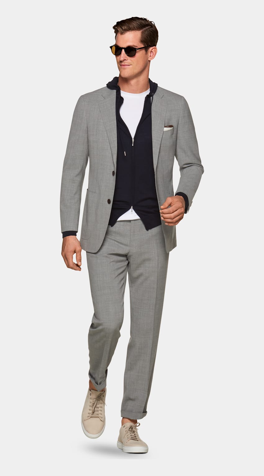 SUITSUPPLY  od Lanificio Cerruti, Włochy Light Grey Havana Suit