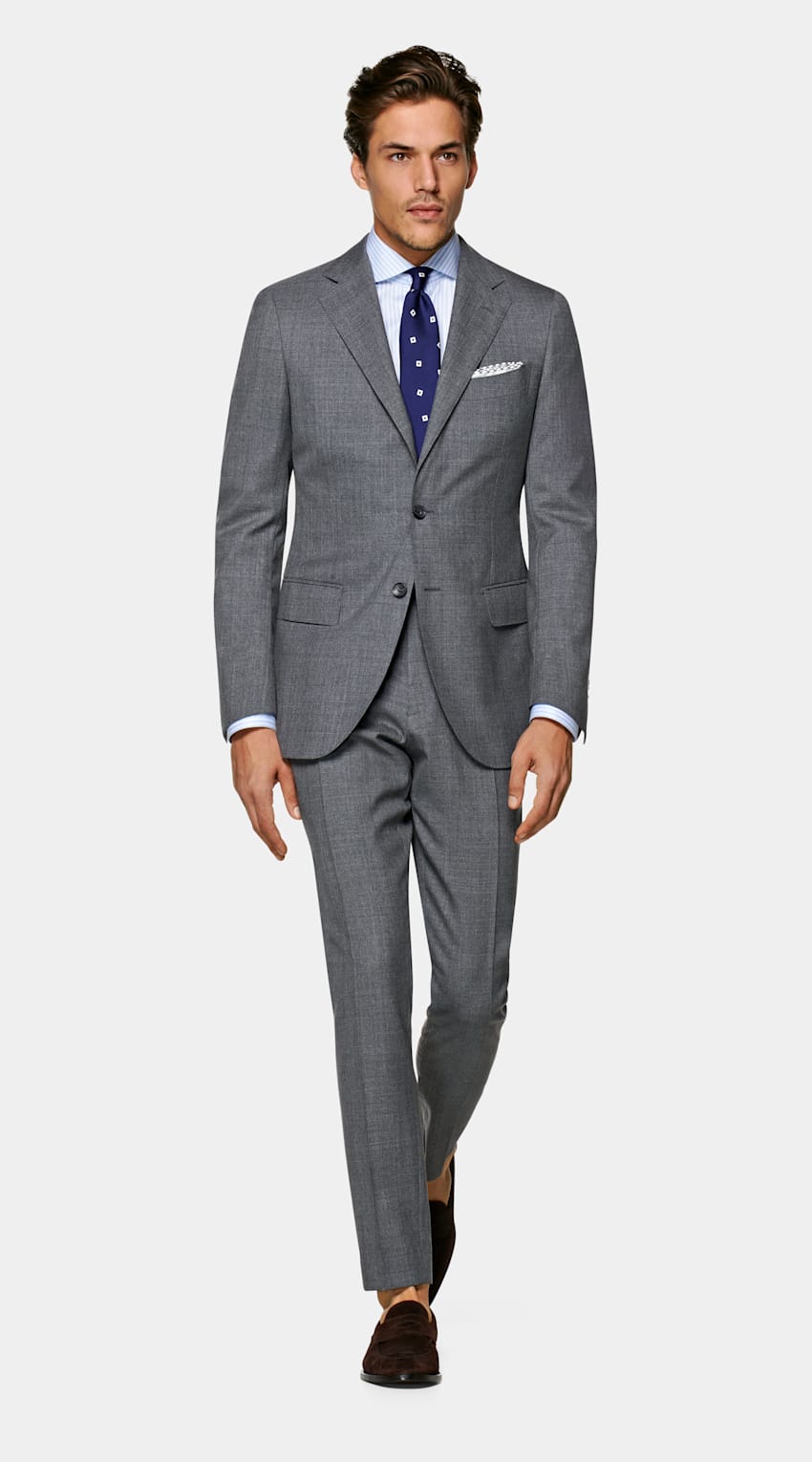 Mid Grey Lazio Suit | Pure Tropical Wool Single Breasted | Suitsupply ...