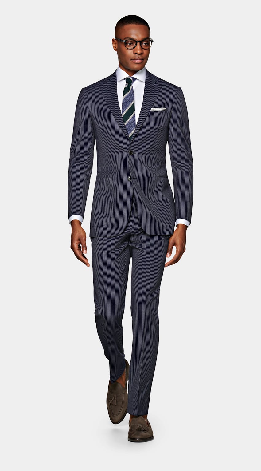 SUITSUPPLY  by Cerruti, undefined Navy Stripe Havana Suit 