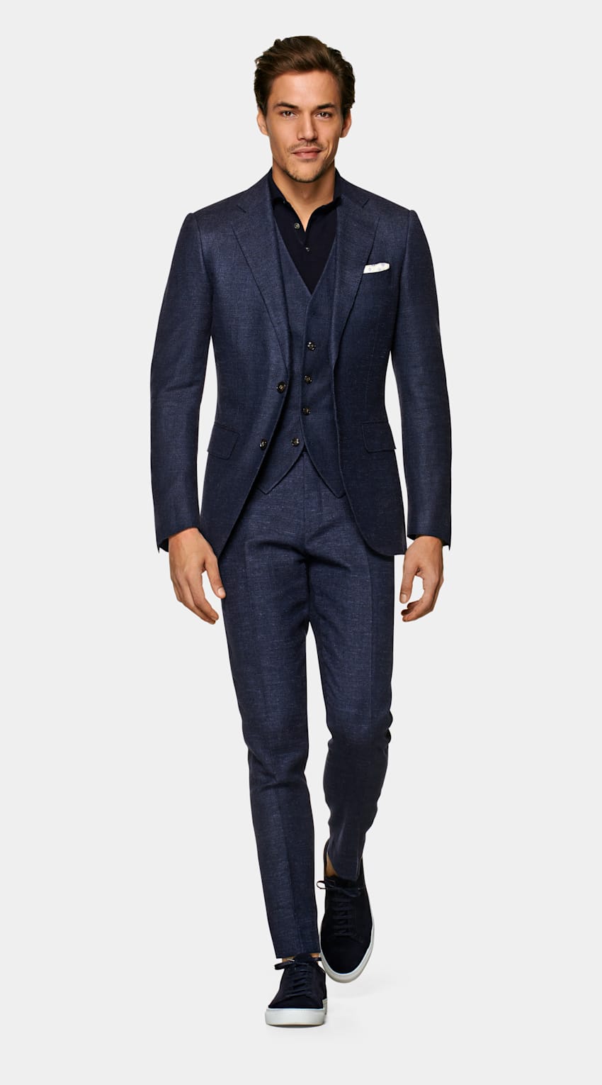 Navy Lazio Suit | Wool Silk Linen Three Piece | Suitsupply Online Store