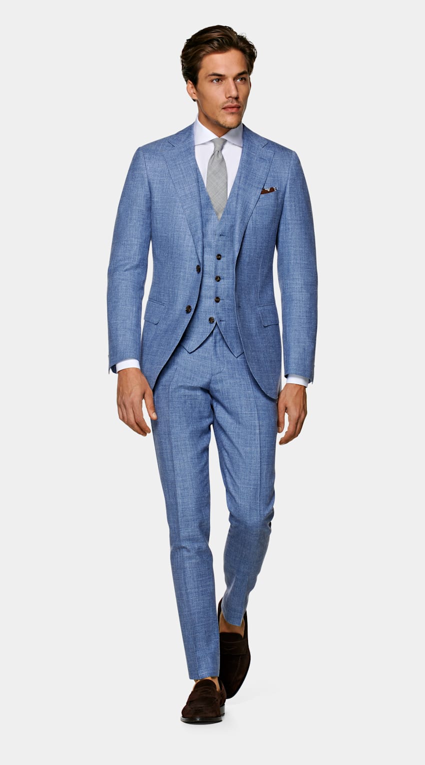 SUITSUPPLY  by E.Thomas, Italy Light Blue Lazio Suit