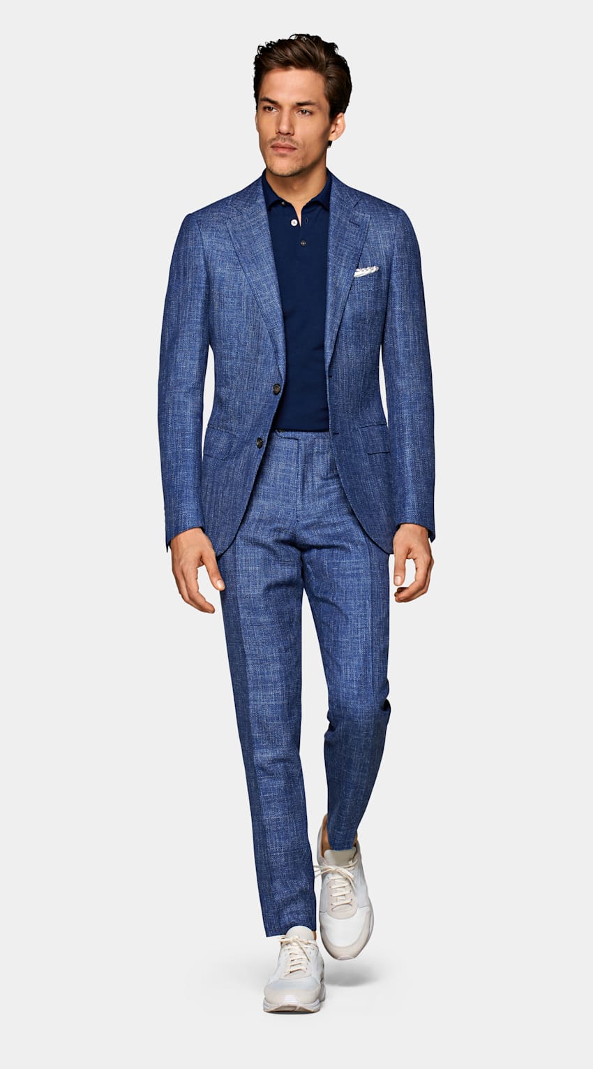 Mid Blue Lazio Suit | Wool Silk Linen Single Breasted | Suitsupply ...