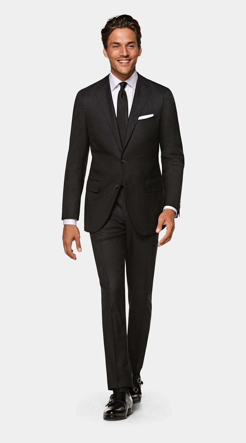 SUITSUPPLY Pure Wool by Vitale Barberis Canonico, Italy Black Sienna Suit