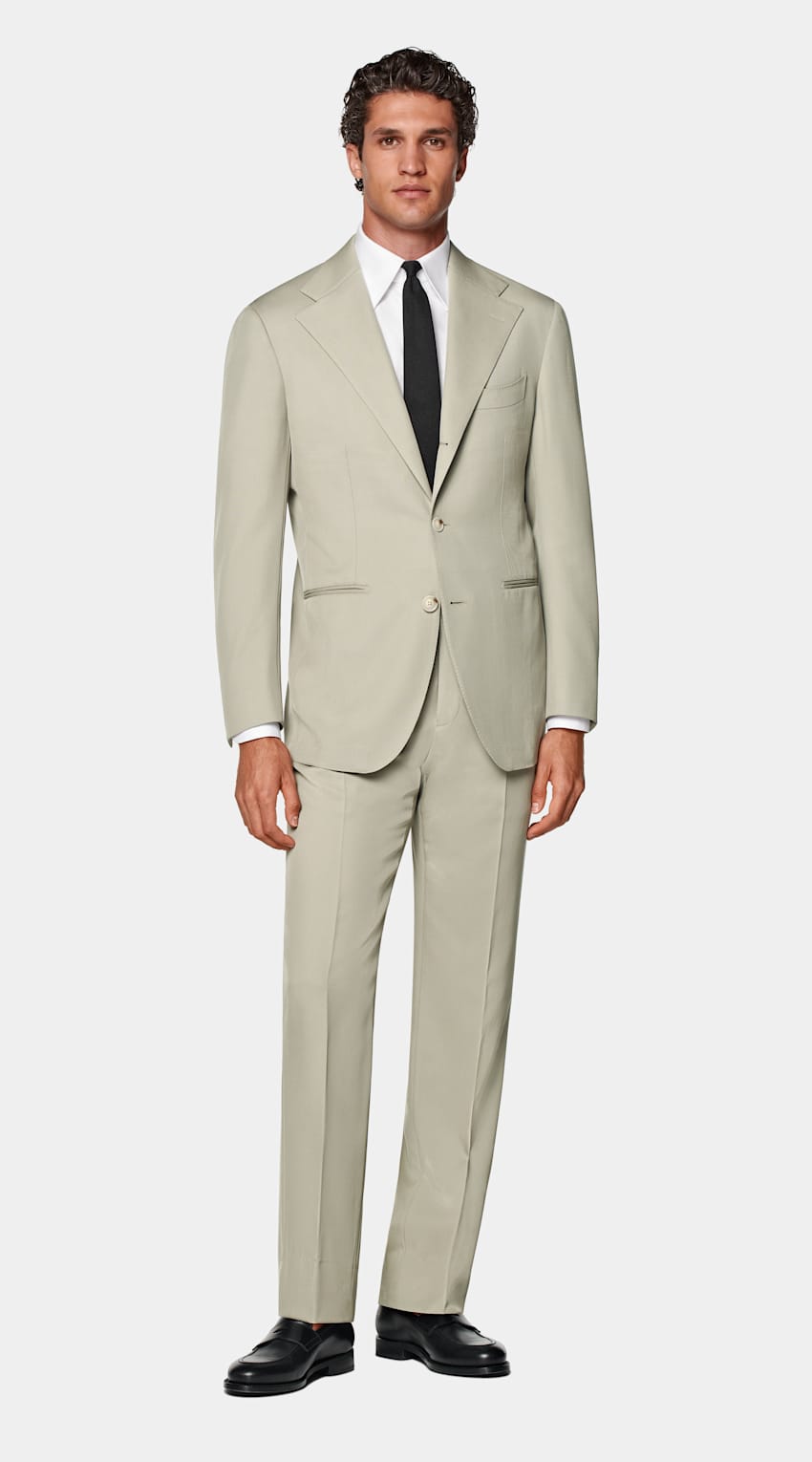 SUITSUPPLY All Season Pure S120's Wool by E.Thomas, Italy Light Green Relaxed Fit Roma Suit