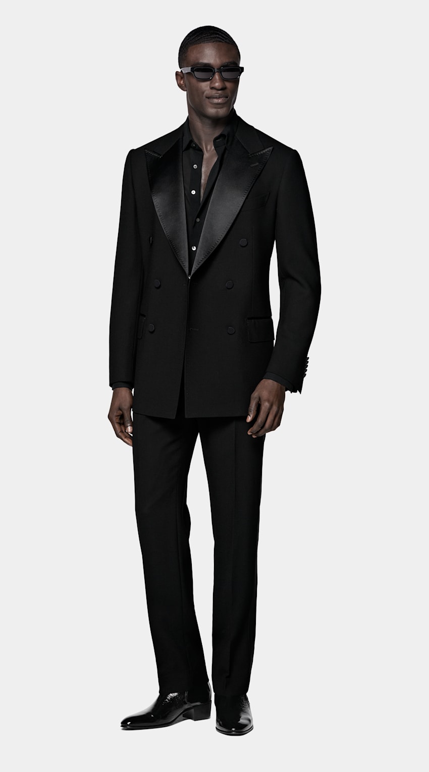 SUITSUPPLY All Season Czysta wełna od Angelico, Włochy Smoking Milano tailored fit czarny