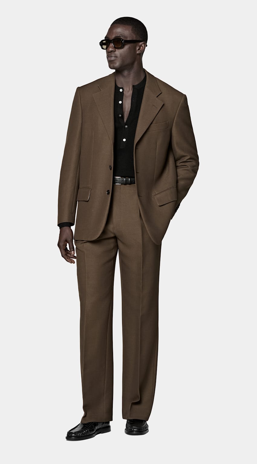 SUITSUPPLY All Season Wool Mohair Silk by Cerruti, Italy Mid Green Relaxed Fit Brera Suit