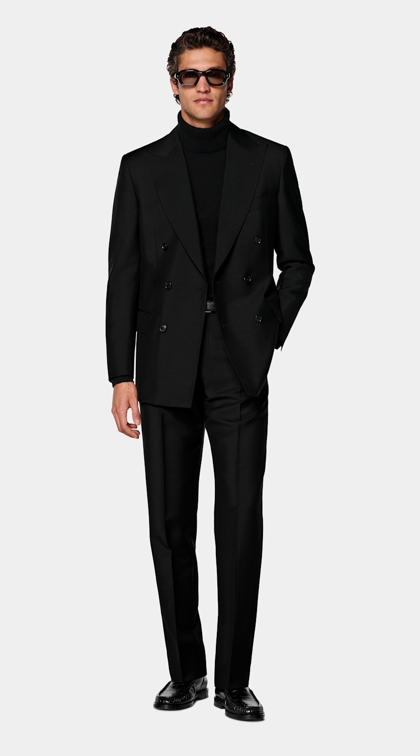 SUITSUPPLY All season Laine et mohair par Vitale Barberis Canonico, Italie Costume Milano coupe Tailored noir