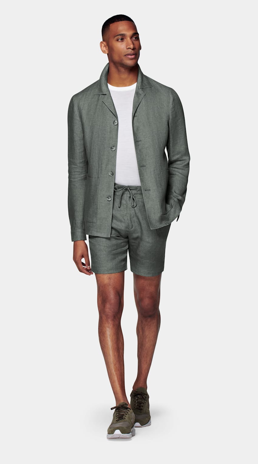 SUITSUPPLY Pure Linen by Solbiati, Italy Mid Green Casual Set