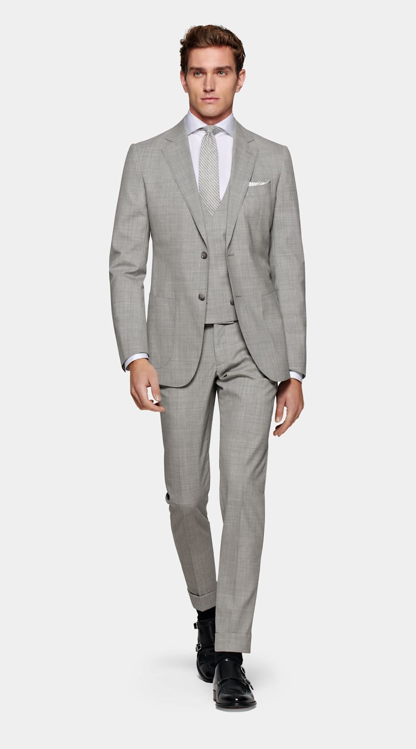 SUITSUPPLY Pure S120's Tropical Wool by Vitale Barberis Canonico, Italy Light Grey Waistcoat