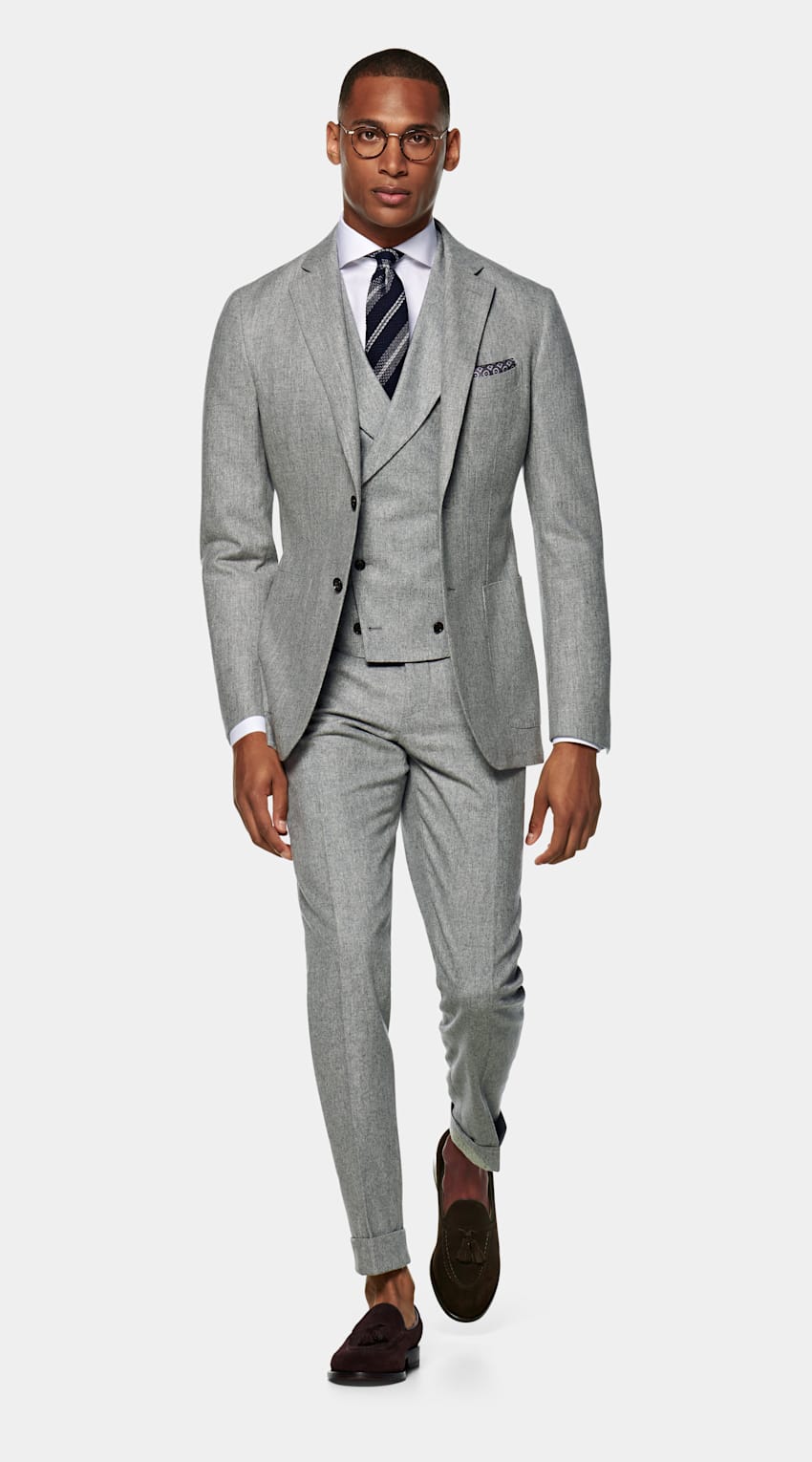 Light grey waistcoat suit clearance
