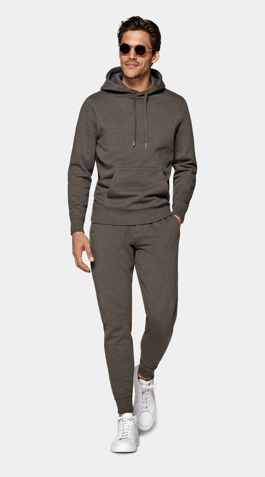 SUITSUPPLY Pure Cotton Taupe Sweatsuit