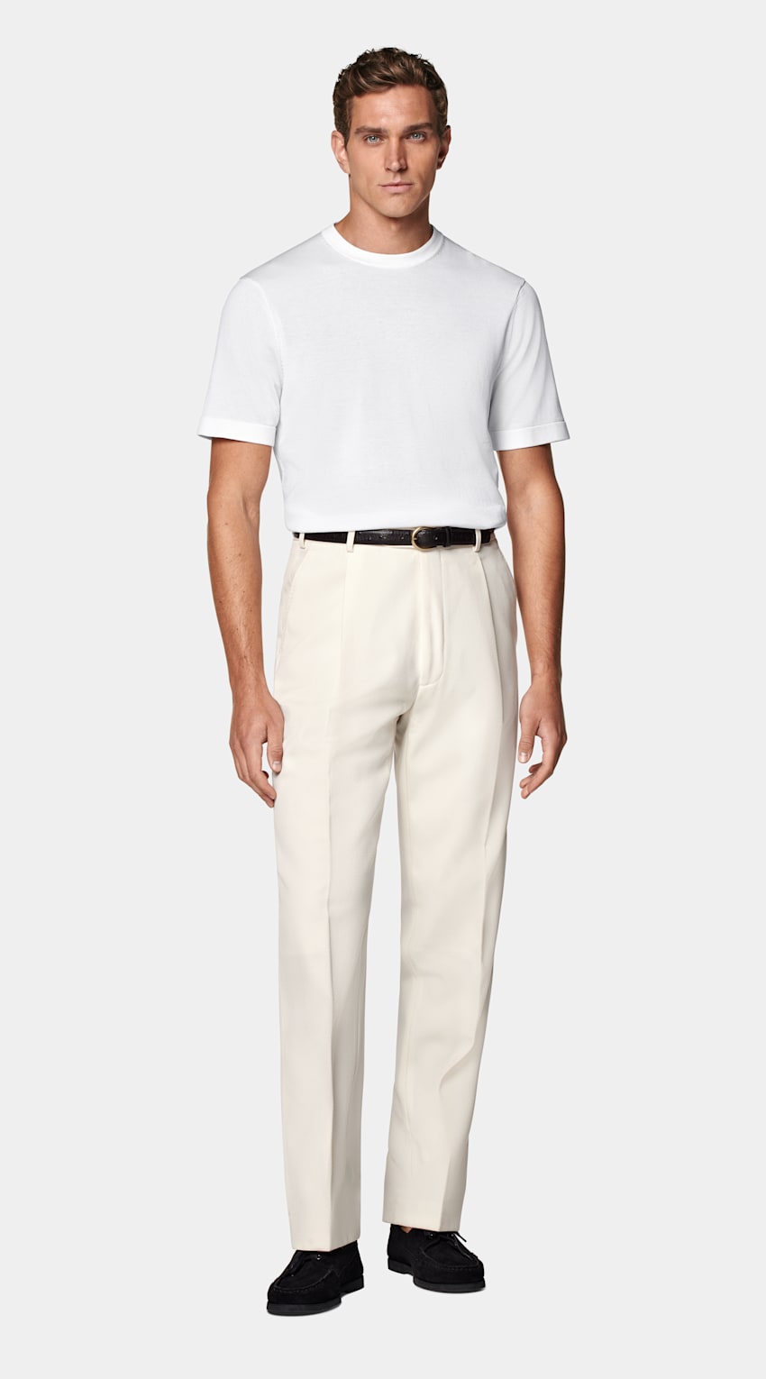 SUITSUPPLY Pure Cotton White Crewneck T-Shirt