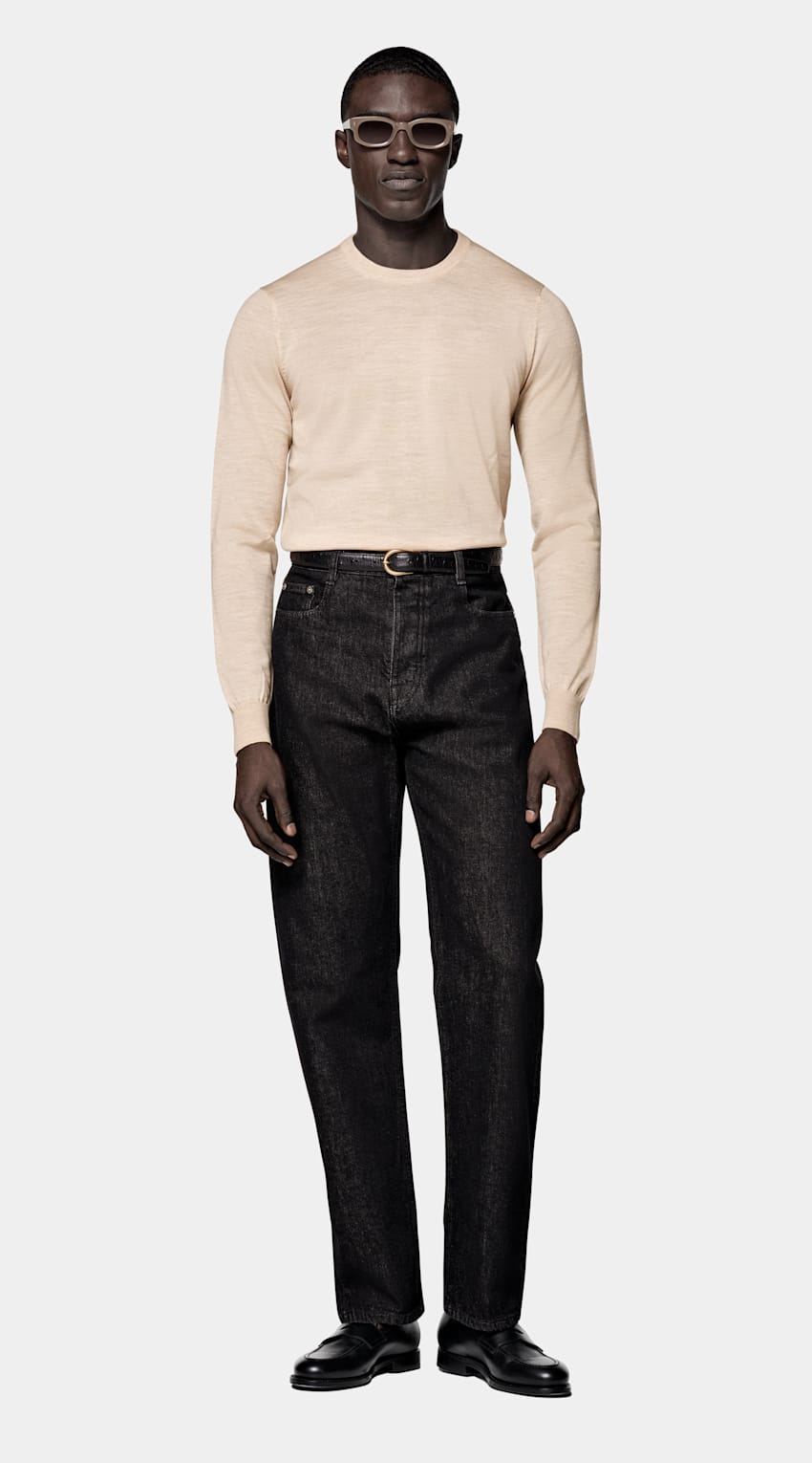 SUITSUPPLY Pure Wool Sand Merino Crewneck