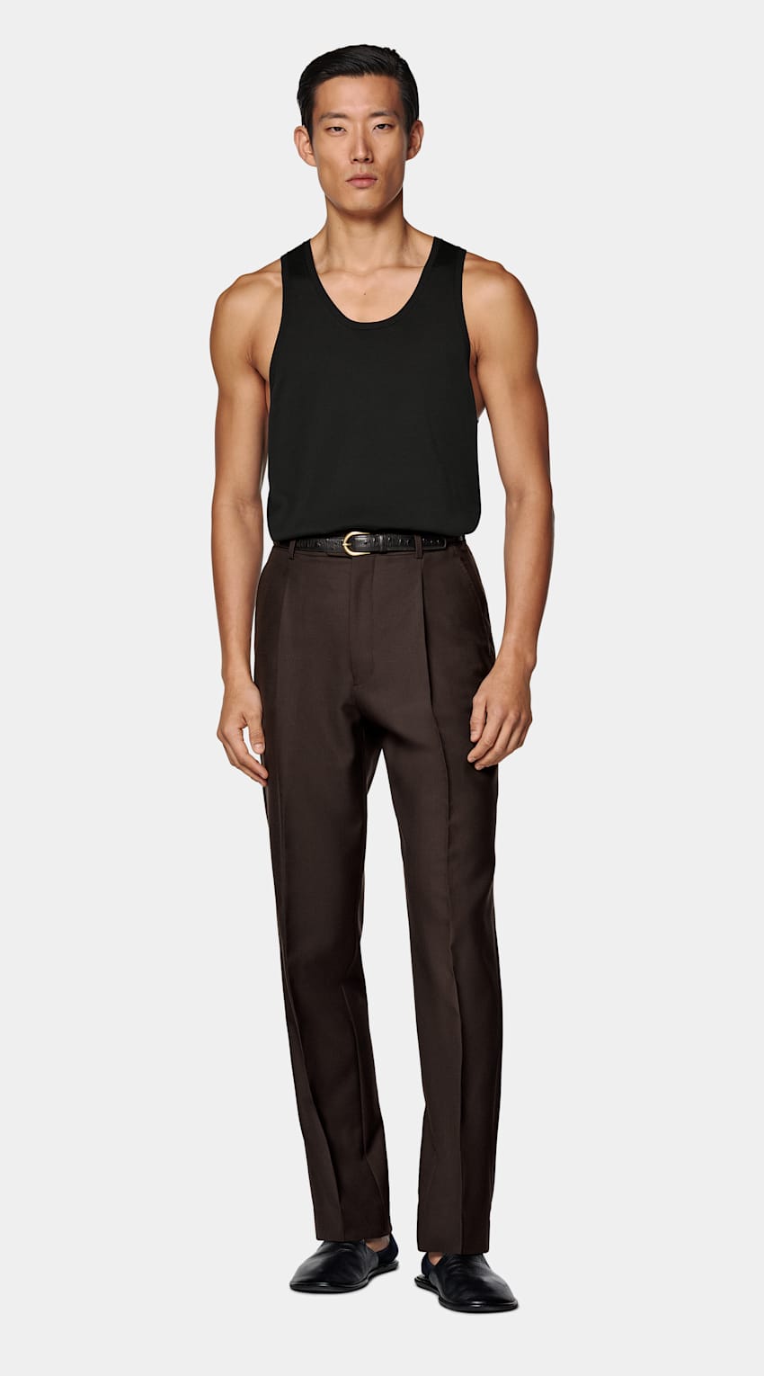 SUITSUPPLY 加州棉和桑蚕丝 黑色针织背心