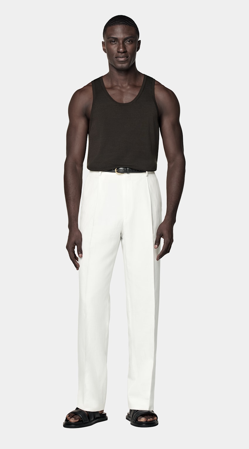 SUITSUPPLY Californian Cotton & Mulberry Silk Dark Brown Knitted Tank Top