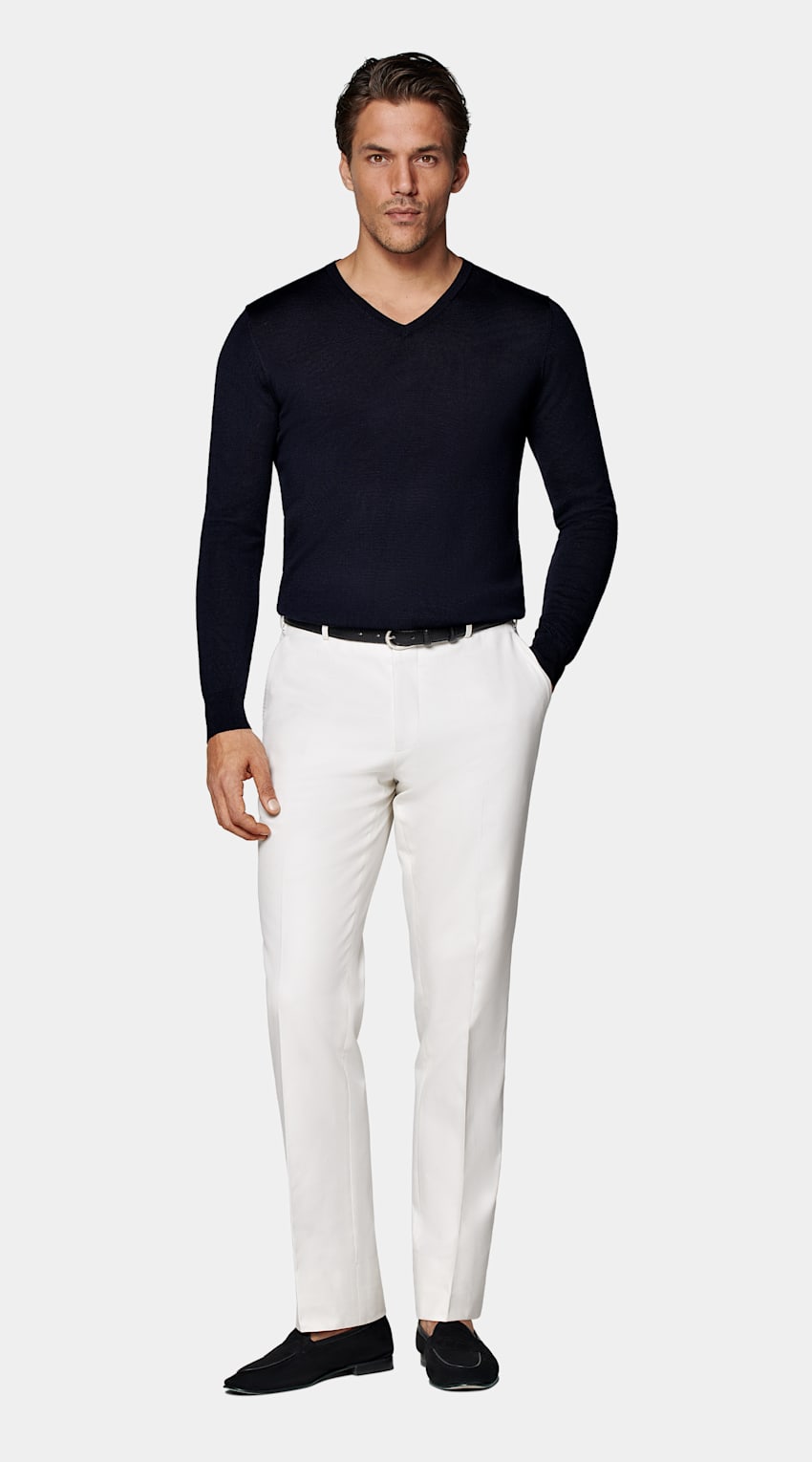SUITSUPPLY Pure Wool Navy V-Neck