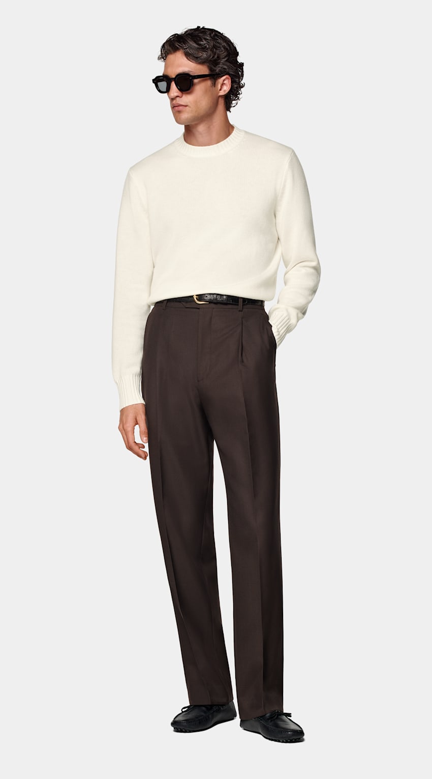 SUITSUPPLY 蒙古羊绒 米白色圆领针织衫
