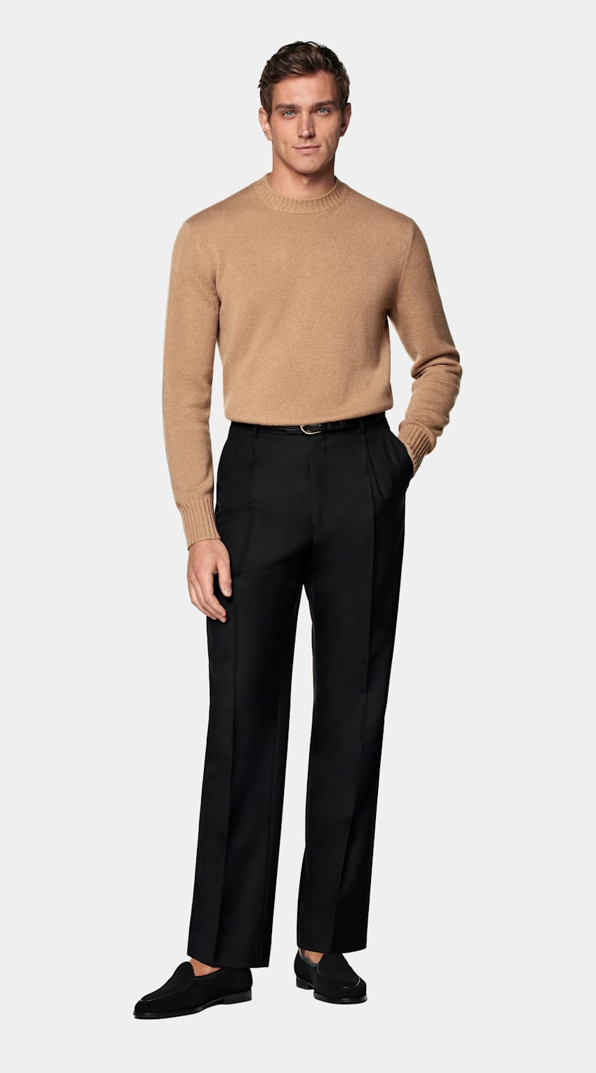 SUITSUPPLY Pure Mongolian Cashmere Mid Brown Crewneck