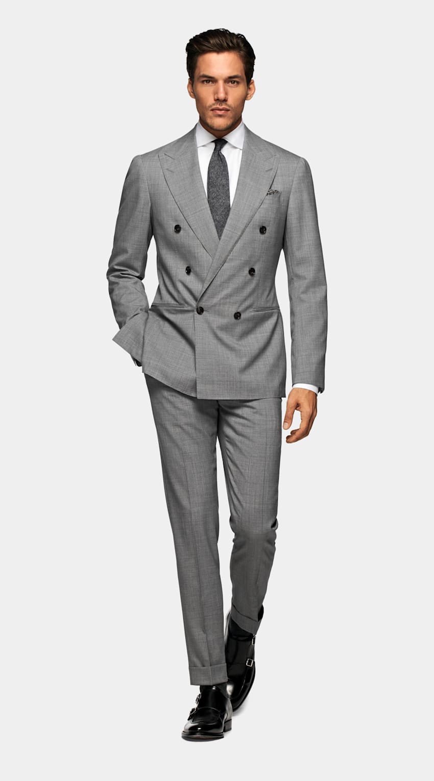 SUITSUPPLY Traceable Tropical Wool S120's by Vitale Barberis Canonico, Italy Mid Grey Custom Made Suit