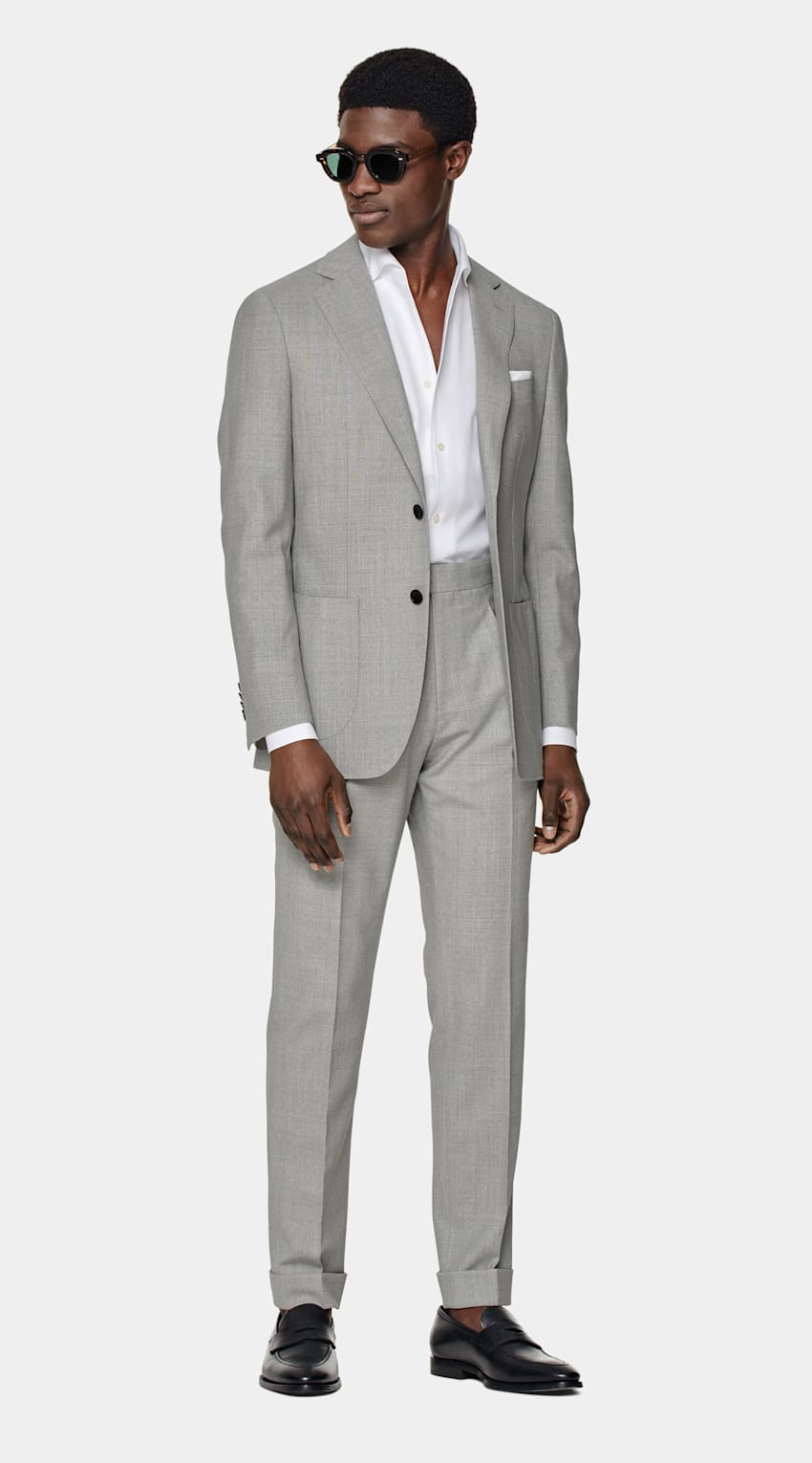 SUITSUPPLY Pure Wool 4Ply by Vitale Barberis Canonico, Italy Light Grey Havana Suit