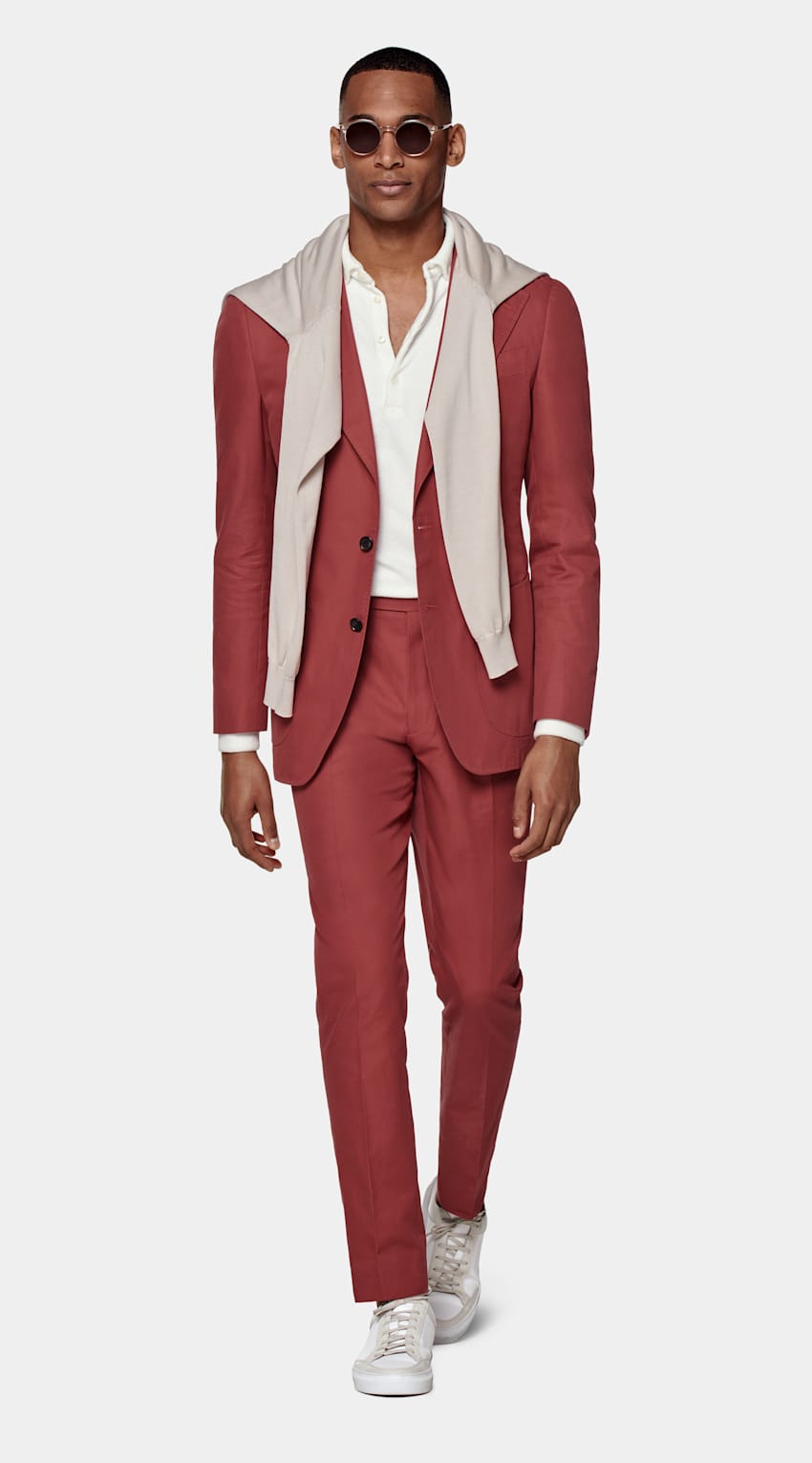 SUITSUPPLY Pure Cotton by E.Thomas, Italy Red Havana Suit
