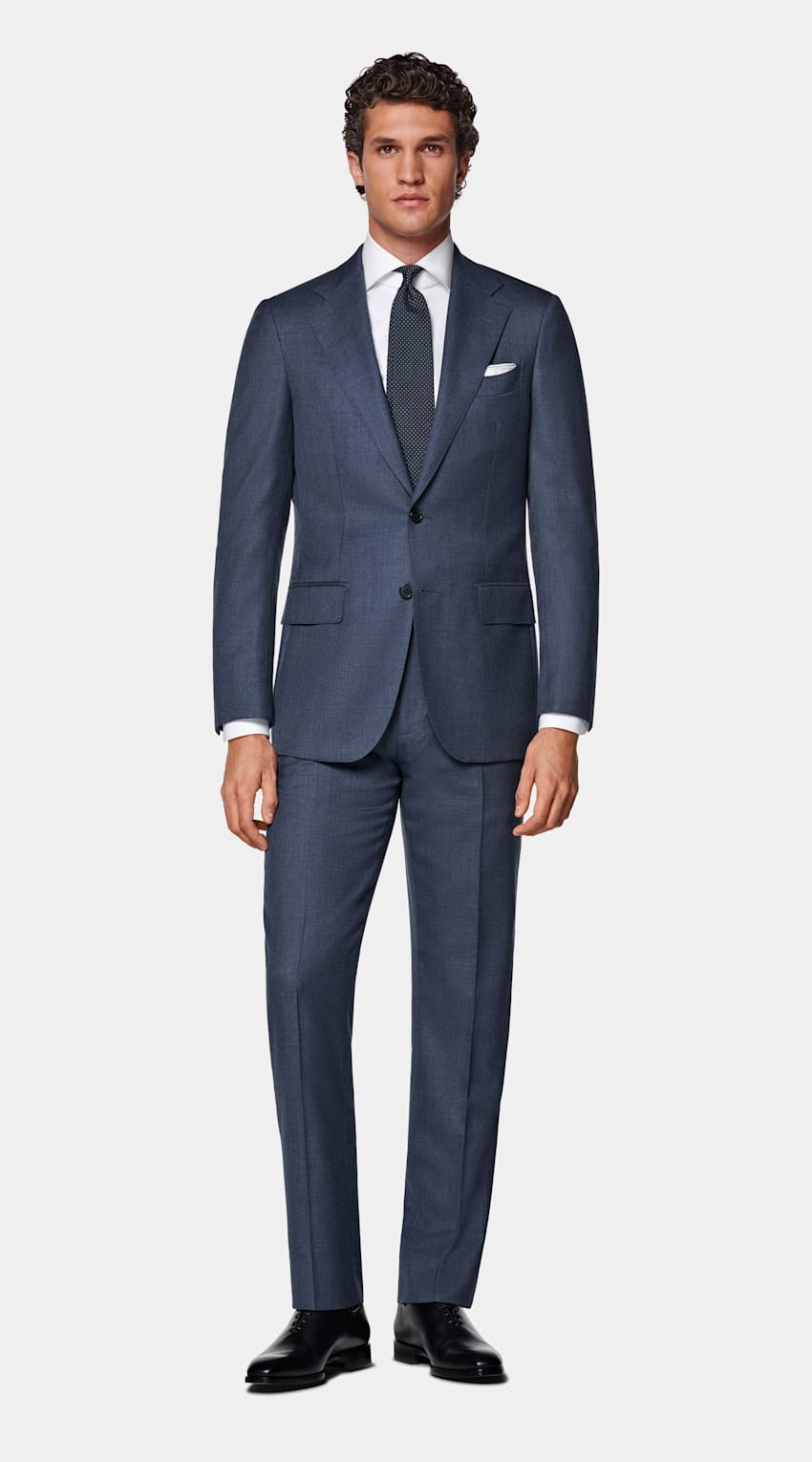 SUITSUPPLY All season Pura lana S130's - E.Thomas, Italia Abito Havana blu tailored fit