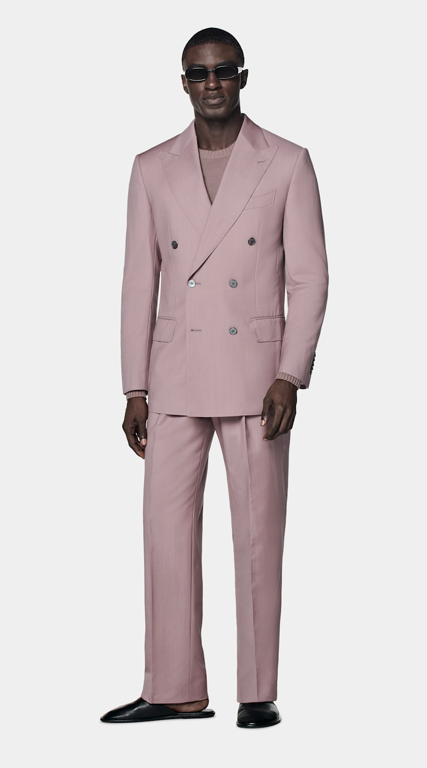 SUITSUPPLY All Season Wełna/moher - mieszanka od Rogna, Włochy Garnitur Milano tailored fit fioletowy