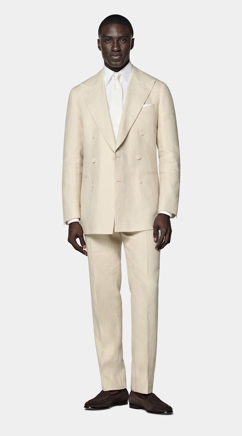 SUITSUPPLY Summer Pure Linen by Leomaster, Italy Sand Tailored Fit Havana Suit
