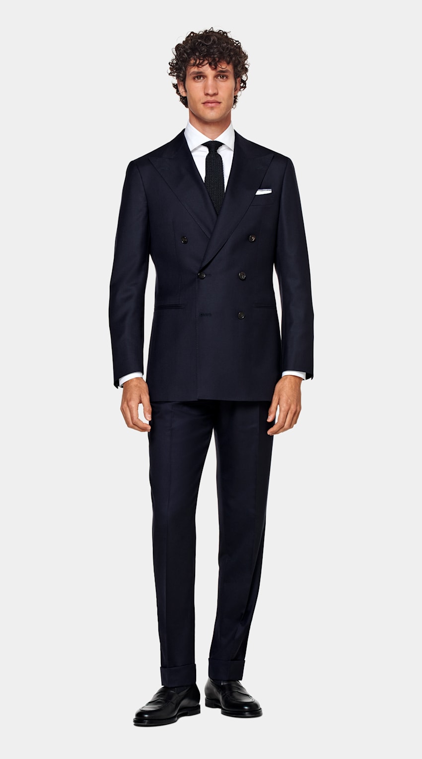 SUITSUPPLY Pure S180's Wool by Drago, Italy Navy Custom Made Suit