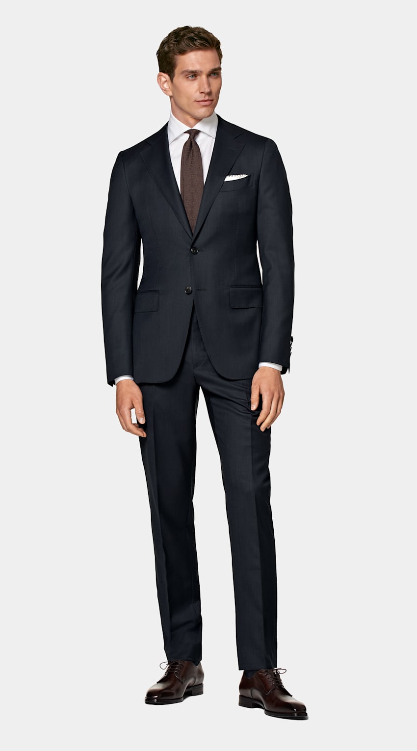 SUITSUPPLY Pure S150's Wool by Vitale Barberis Canonico, Italy Navy Lazio Suit