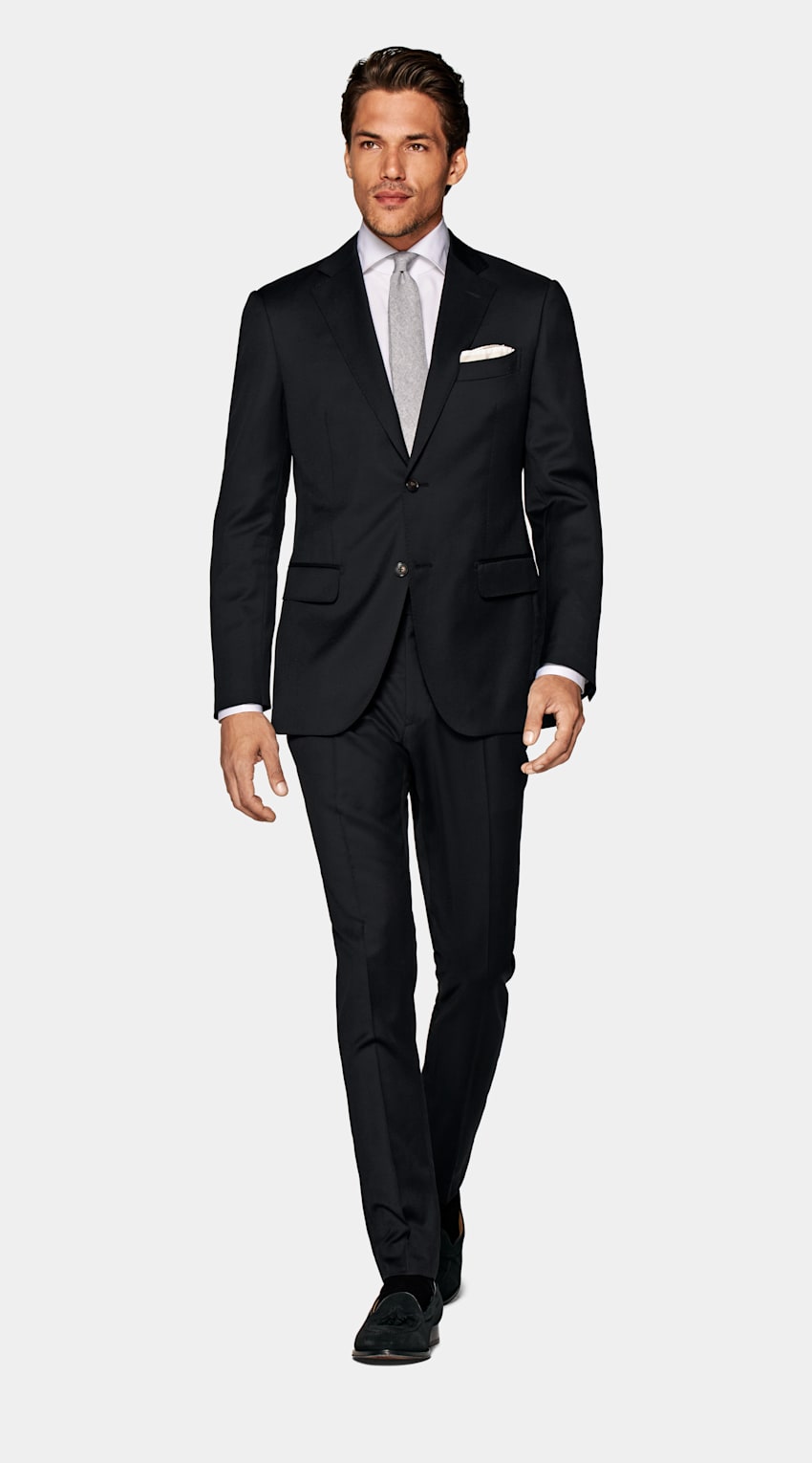 SUITSUPPLY Pure S110's Wool by Reda, Italy Black Perennial Napoli Suit