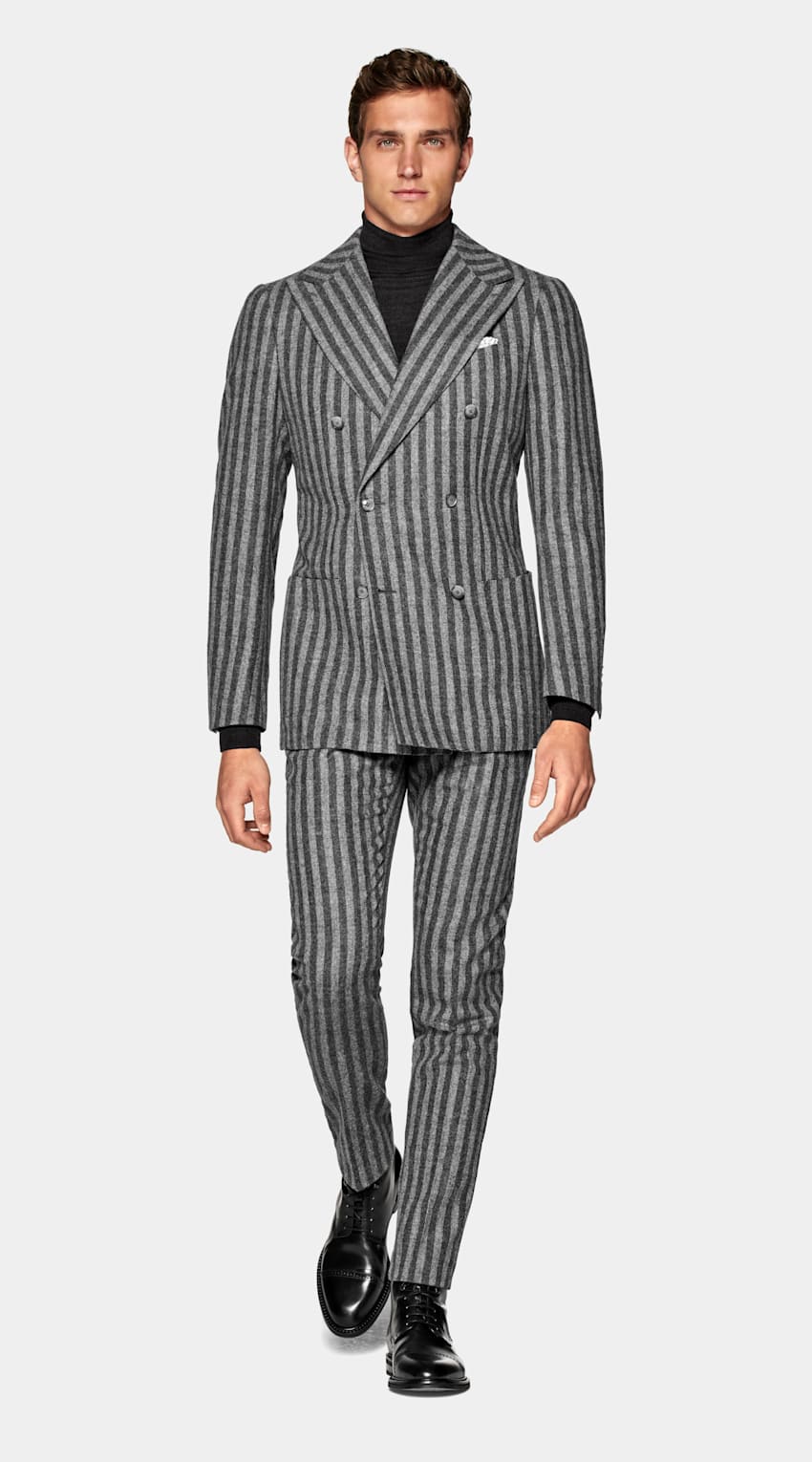 Mid Grey Striped Havana Suit