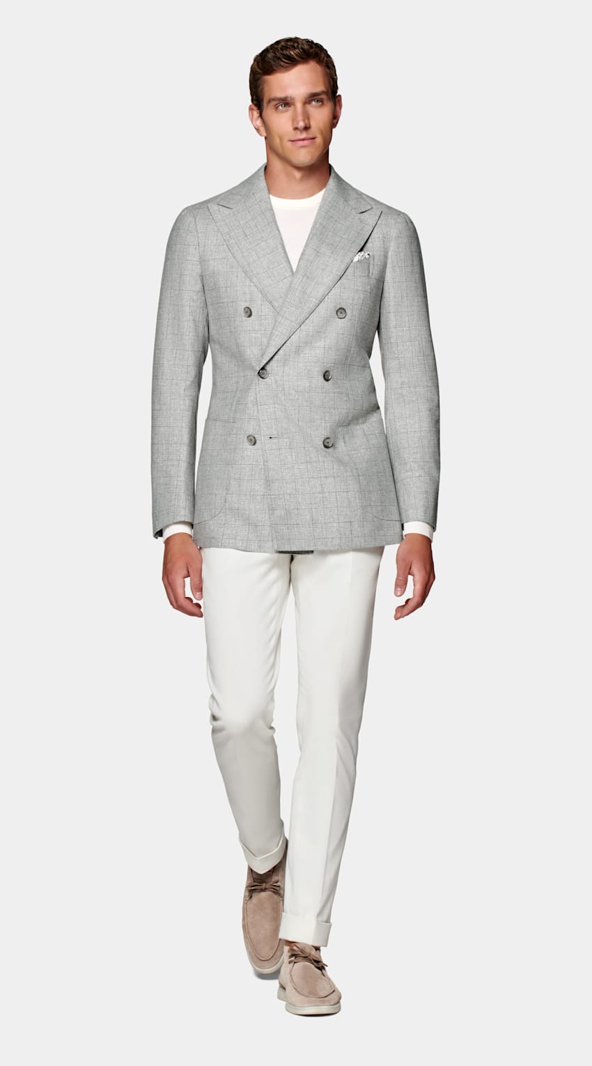 Light Grey Check Havana Suit | Wool 